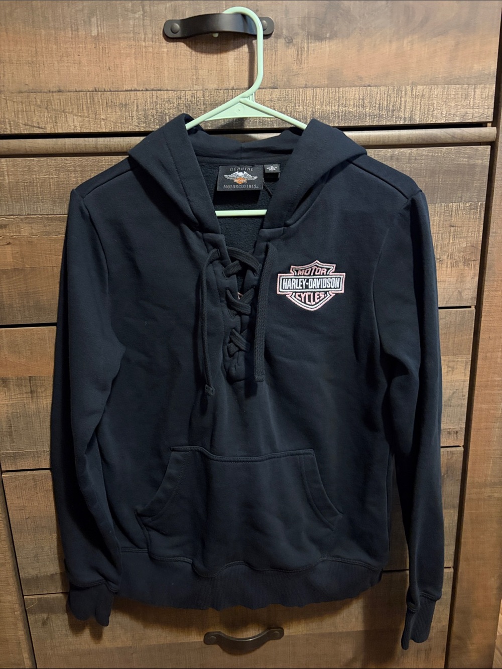 Harley-Davidson Black Hoodie with Pink Logo